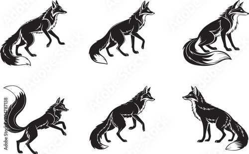 set of black fox