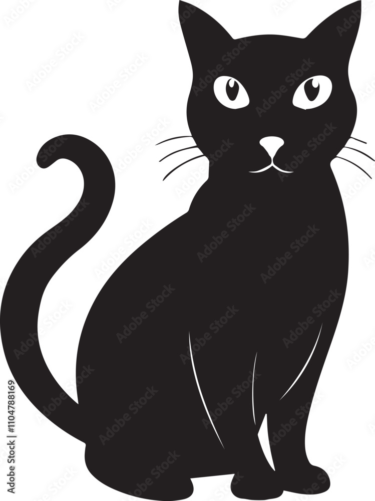 Cat vector black cat silhouette illustration design Cat vector black cat silhouette illustration design