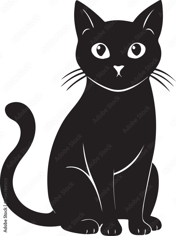 Fototapeta premium Cat vector black cat silhouette illustration design