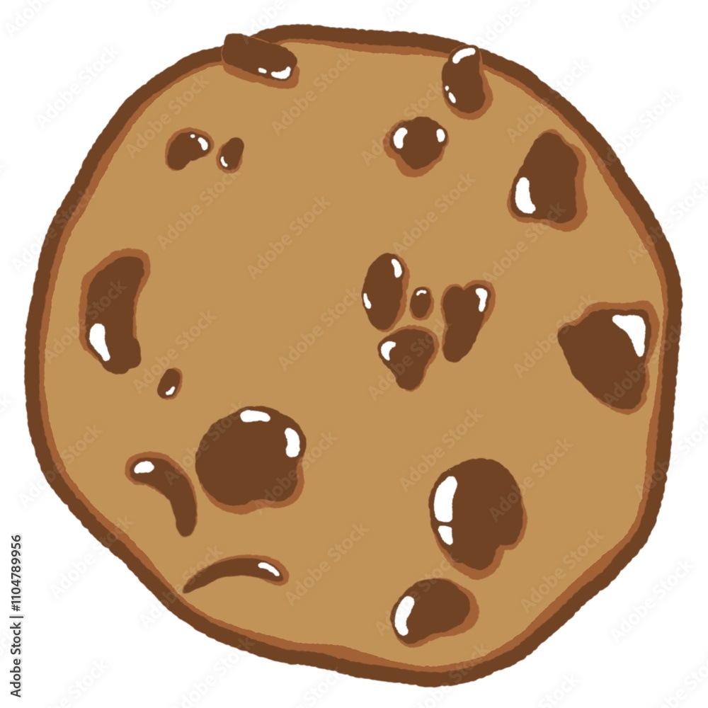 Isolate chocolate chip cookie food icon. Isolate chocolate chip cookie food icon.