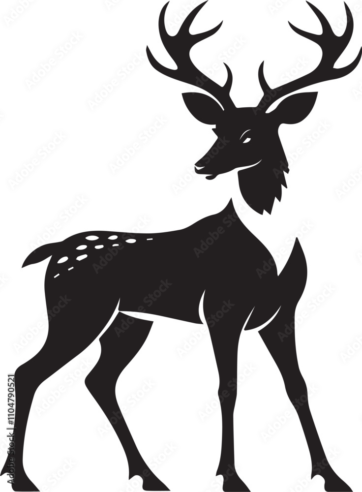 Obraz premium Deer vector silhouette illustration design
