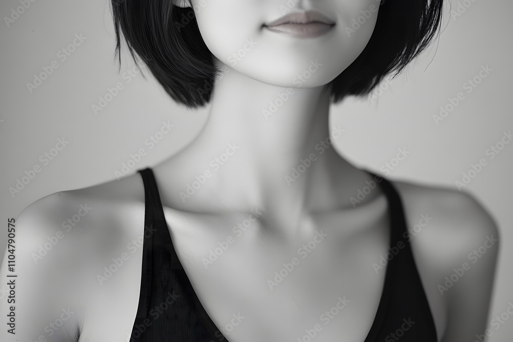Fototapeta premium Minimalist Portrait in Black and White