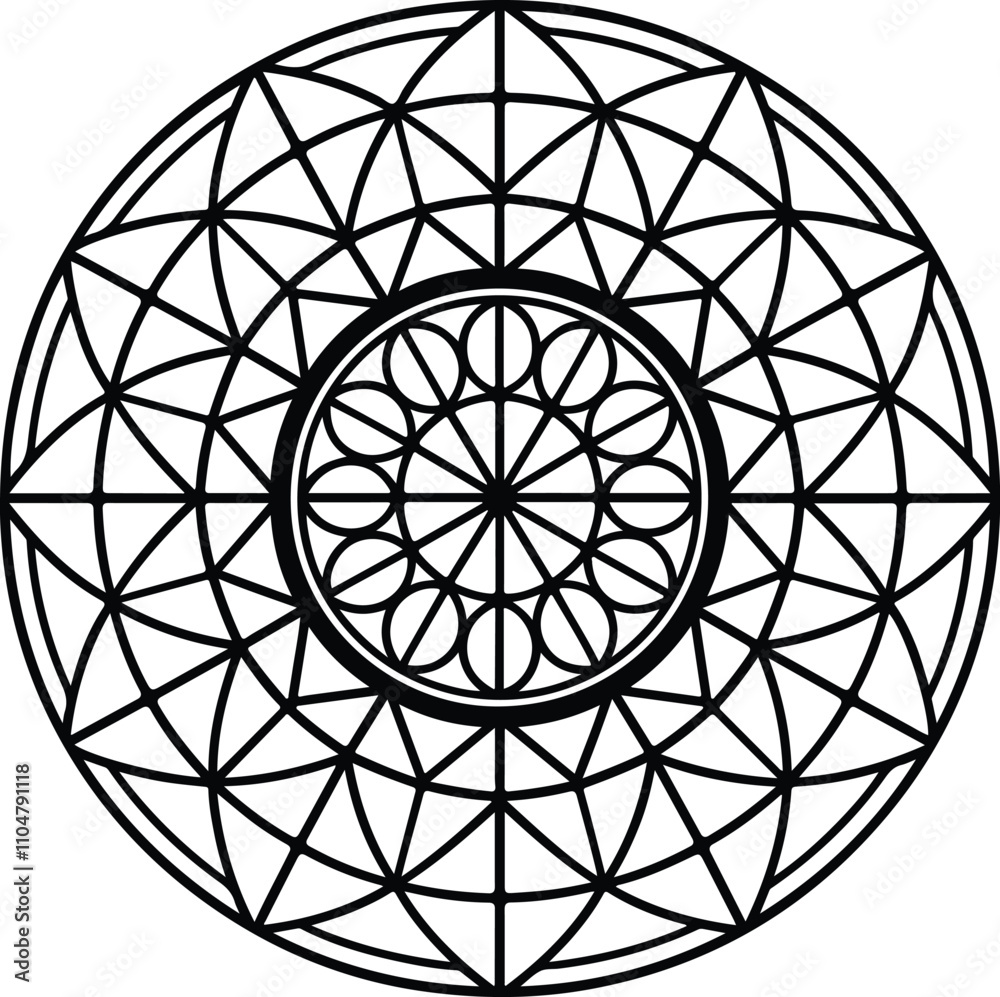 Mandala silhouette vector on a white background Mandala silhouette vector on a white background