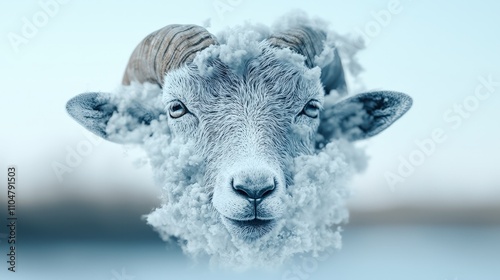Wallpaper Mural Snowy Mountain Goat Portrait Winter Wildlife Cold Animal Nature Torontodigital.ca