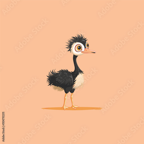 collection of cute ostrich mascots vector