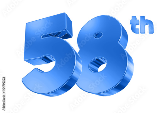 58th Anniversary Blue Number photo