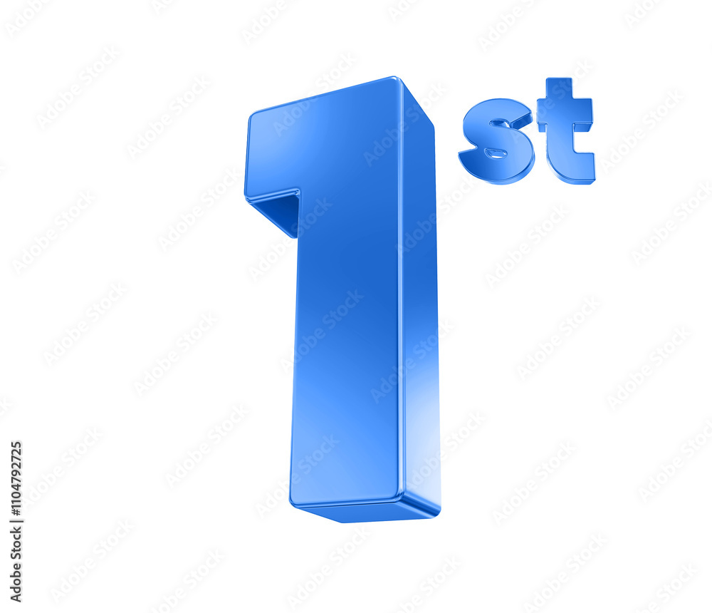 1st Anniversary Blue 3D Number 1st Anniversary Blue 3D Number