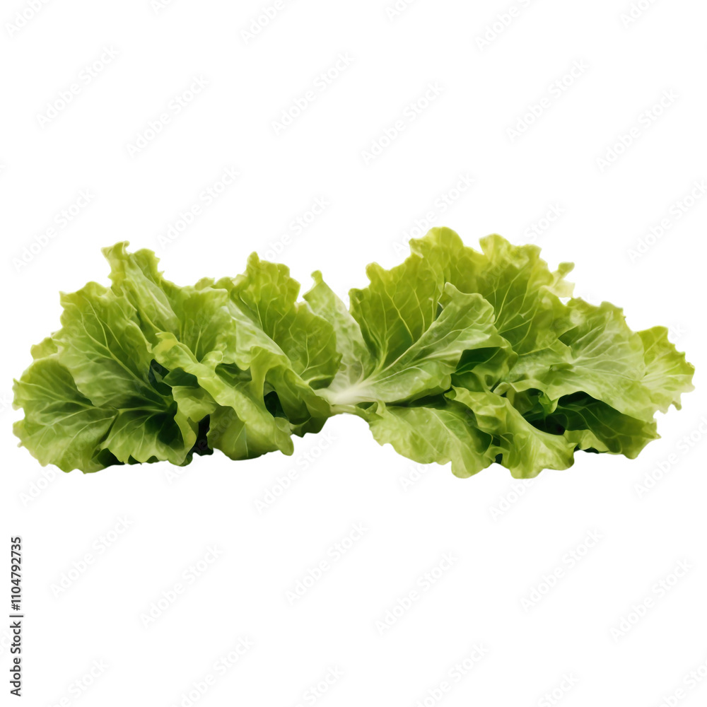 Fresh green lettuce leaves arranged on a plain background for culinary presentation Fresh green lettuce leaves arranged on a plain background for culinary presentation