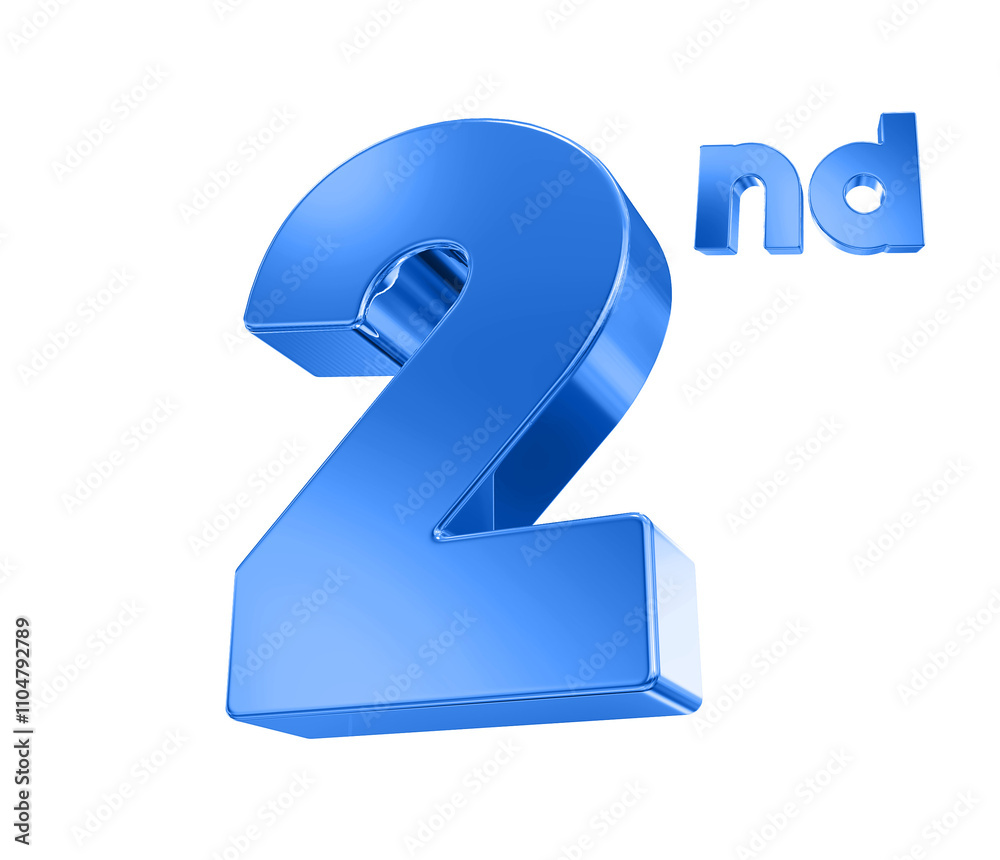 2nd Anniversary Blue 3D Number 2nd Anniversary Blue 3D Number