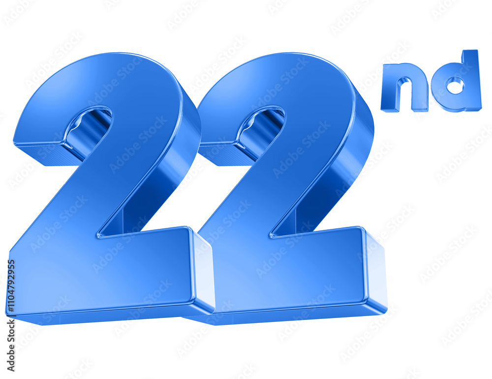 22nd Anniversary Blue 3D Number 22nd Anniversary Blue 3D Number