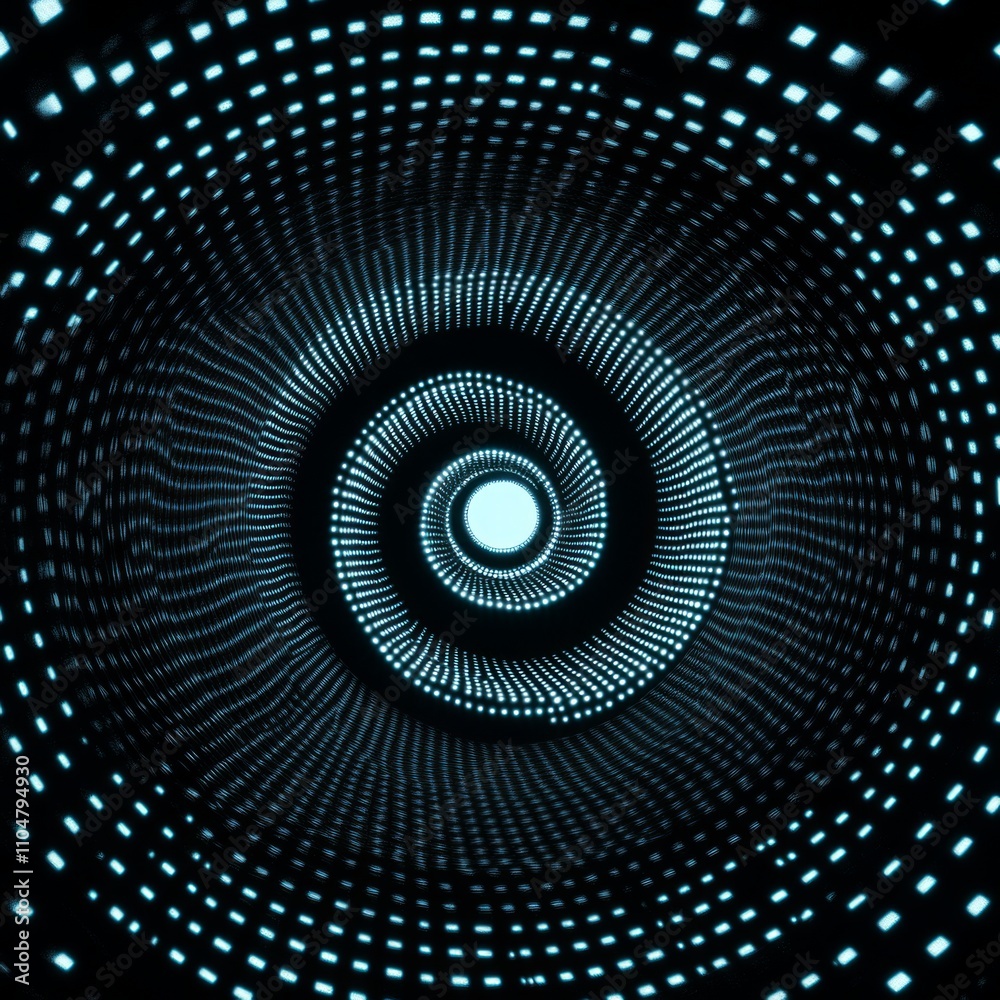 Abstract swirling light tunnel with glowing dots. Abstract swirling light tunnel with glowing dots.