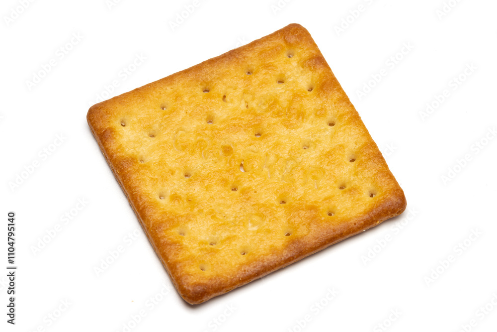 cream cracker biscuit on white background cream cracker biscuit on white background