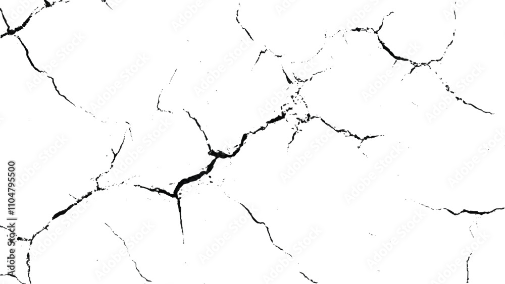 Texture soil dry crack Sketch crack texture. Ground cracks background.