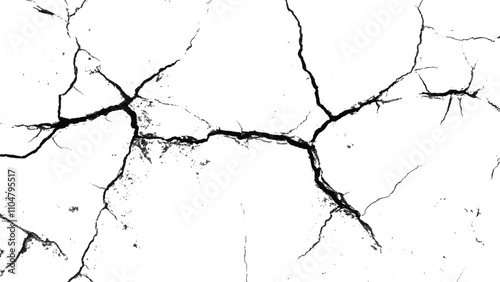 Sketch crack texture. Ground cracks background