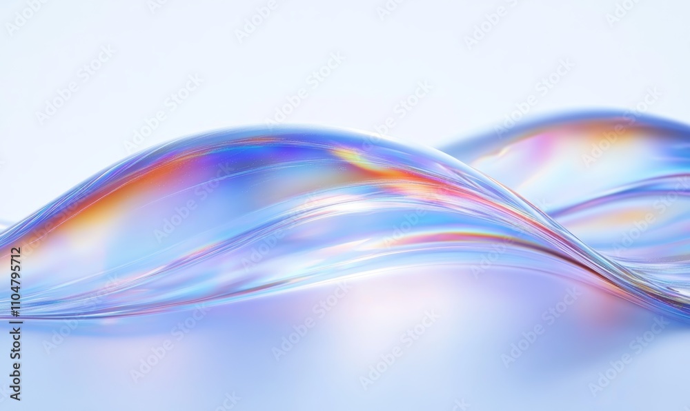 Obraz premium Iridescent Abstract 3D Shape with Fluid Colorful Gradient and Modern Design