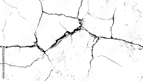 Sketch crack texture. Ground cracks, breaks on land surface from earthquake. Distressed Grunge Texture. Seamless Pattern.