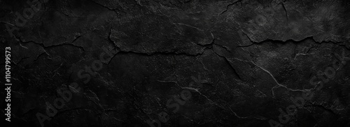 Panel kuchenny z motywem Dark Black Textured Abstract Background with Cracked Rock Surface and Copy Space for Design