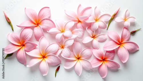 Pink flowers with orange stamens or Lush pink flower petals or Bouquet of