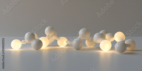 Magnesium Glycinate Molecule Light Art, Illuminated Molecular Sculpture, Unique Science Inspired Artwork photo