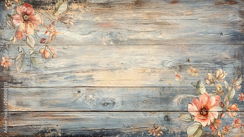 A faded wooden wall with a weathered surface, creating a nostalgic and rustic ambiance photo