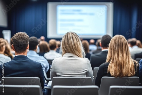 Business Conference Presentation and Audience Engagement at Symposium Convention Center