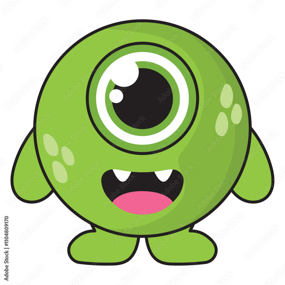 Fototapeta premium cute green monster creature