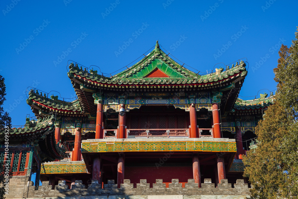 Architectural Scenery of Wenchang Pavilion in Summer Palace. Architectural Scenery of Wenchang Pavilion in Summer Palace.