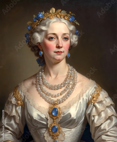 aristocratic European lady of the 1800s formal portrait painting