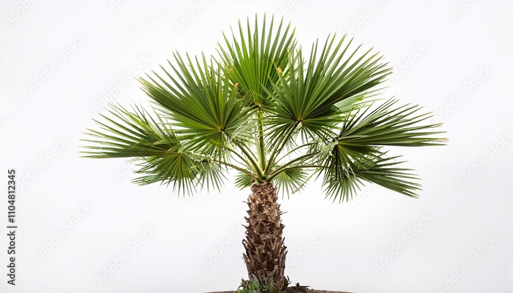 Young palm tree isolated white background Young palm tree isolated white background
