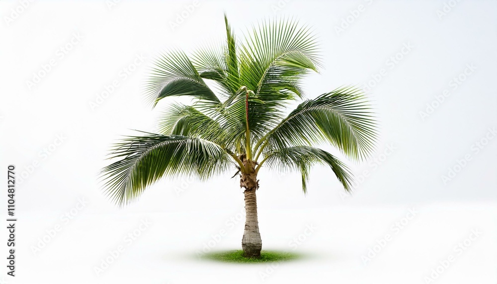 Obraz premium Young palm tree isolated white background