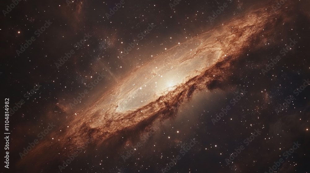 Fototapeta premium Celestial Tapestry: A Pastel Galaxy - Cosmic wonder, pastel galaxy, twinkling stars, soft glow, celestial beauty.