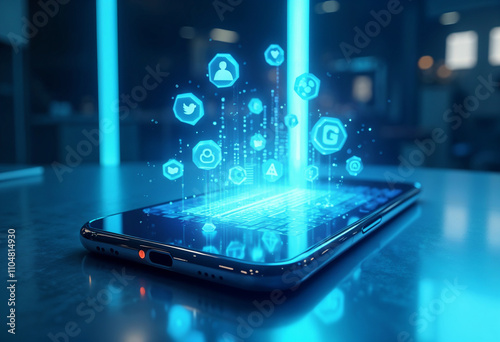 Wallpaper Mural Realistic phone in studio social media concept Torontodigital.ca