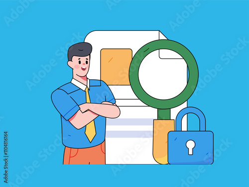 Protect intellectual property flat vector concept operation hand drawn illustration
