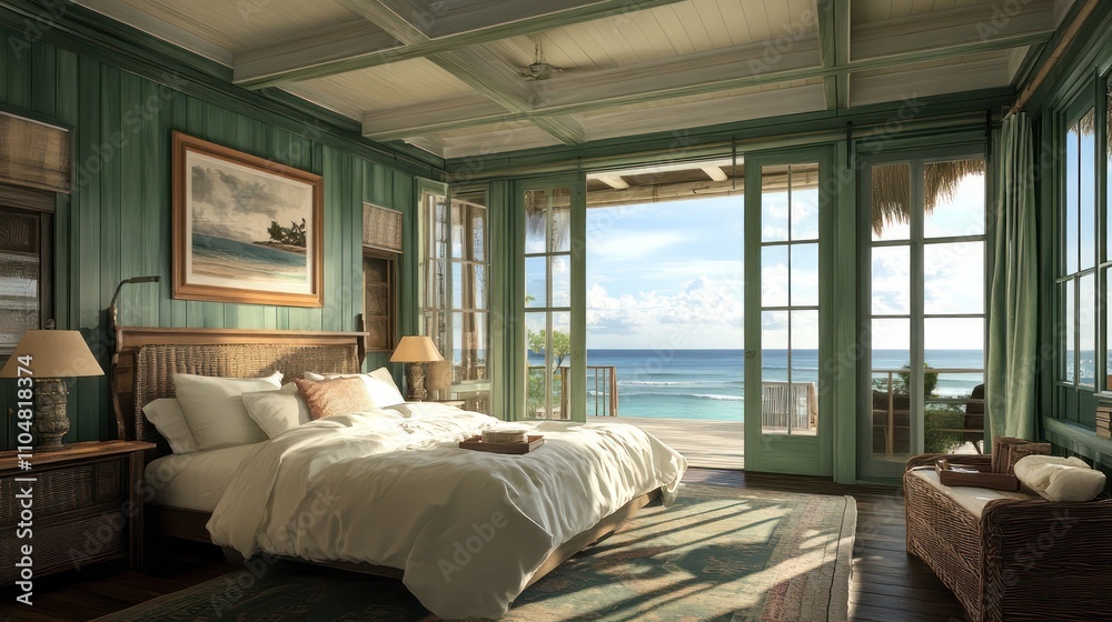 Oceanfront Bedroom Serenity: Tropical Getaway Oceanfront Bedroom Serenity: Tropical Getaway