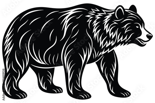 bear vector illustration, grizzly bear silhouettes, bear silhouette logo vector animals, bear black silhouette animals vector set, bear wild animal silhouettes on the white background