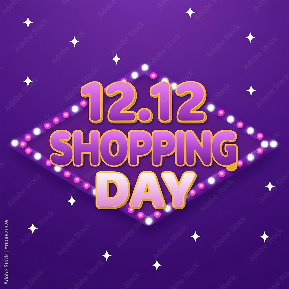 Twelve Twelve Shopping Day Neon Sign Advertisement Twelve Twelve Shopping Day Neon Sign Advertisement