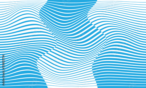 abstract monochrome geometric blue irregular wave line pattern can be used background.