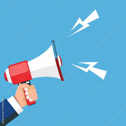hand holding megaphone benefits vector