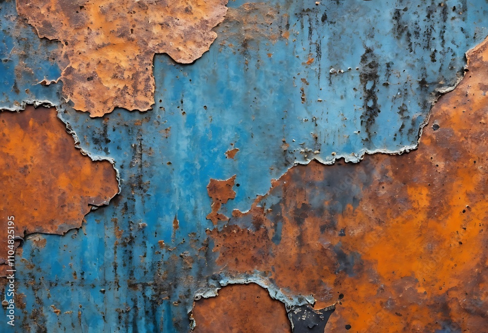 Fototapeta premium Cracked wall with old layers of paint in abandoned house. Background