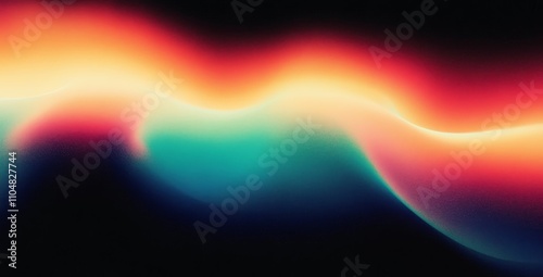 Vibrant abstract gradient wave pattern with smooth color transitions from navy blue to orange on dark background