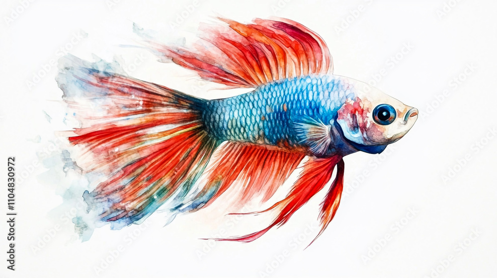 Fototapeta premium siamese fighting fish isolated on white