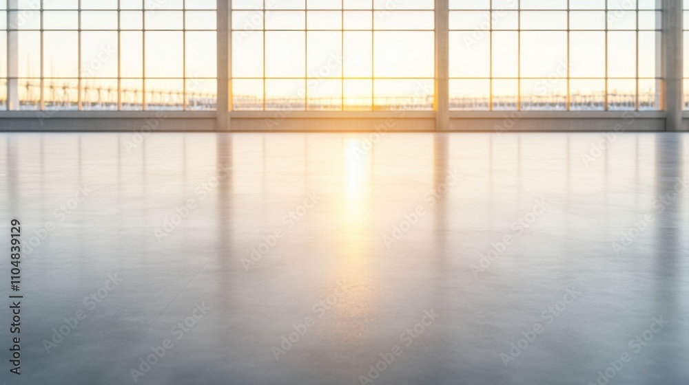 A tranquil space with a polished floor and large windows showcasing a sunset, creating a serene atmosphere filled with natural light. A tranquil space with a polished floor and large windows showcasing a sunset, creating a serene atmosphere filled with natural light.