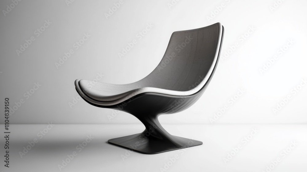 A sleek, modern chair with a unique shape, featuring a black and white design, perfect for contemporary interior decor. A sleek, modern chair with a unique shape, featuring a black and white design, perfect for contemporary interior decor.