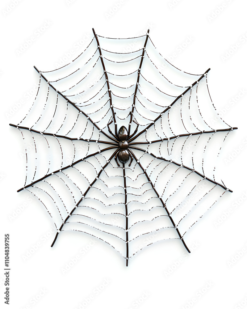 Obraz premium A decorative spider web with a spider in the center, often used for Halloween themes.