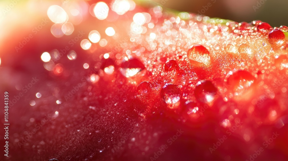 Close-up of a watermelon slice with droplets, showcasing freshness and texture. Close-up of a watermelon slice with droplets, showcasing freshness and texture.