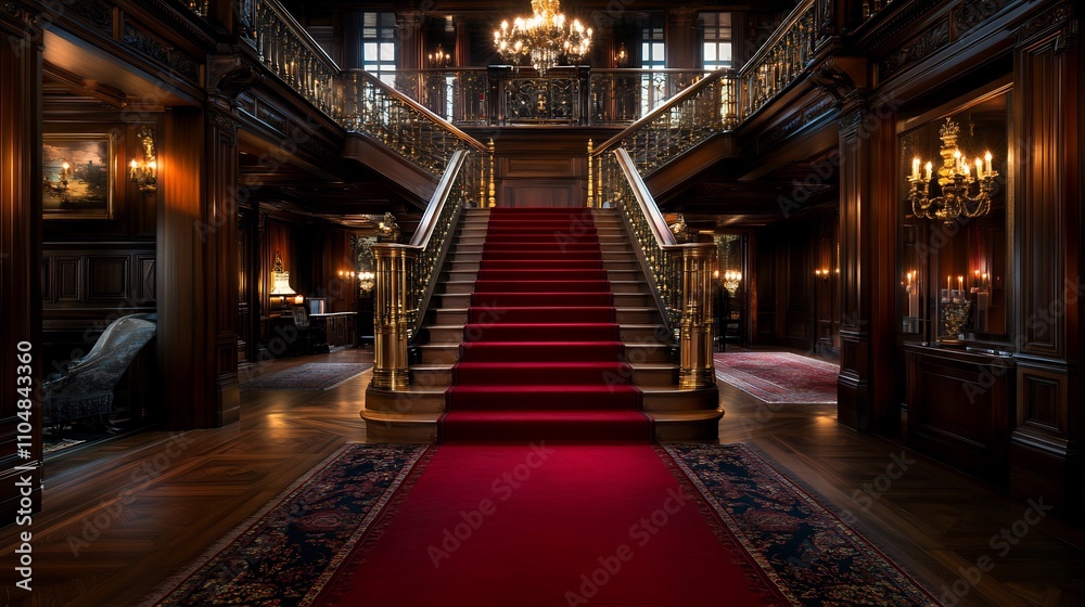 Grand Staircase in a Luxurious Mansion: Opulent Interior Design Grand Staircase in a Luxurious Mansion: Opulent Interior Design