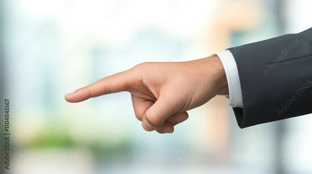 Obraz premium A businessman's hand pointing forward.