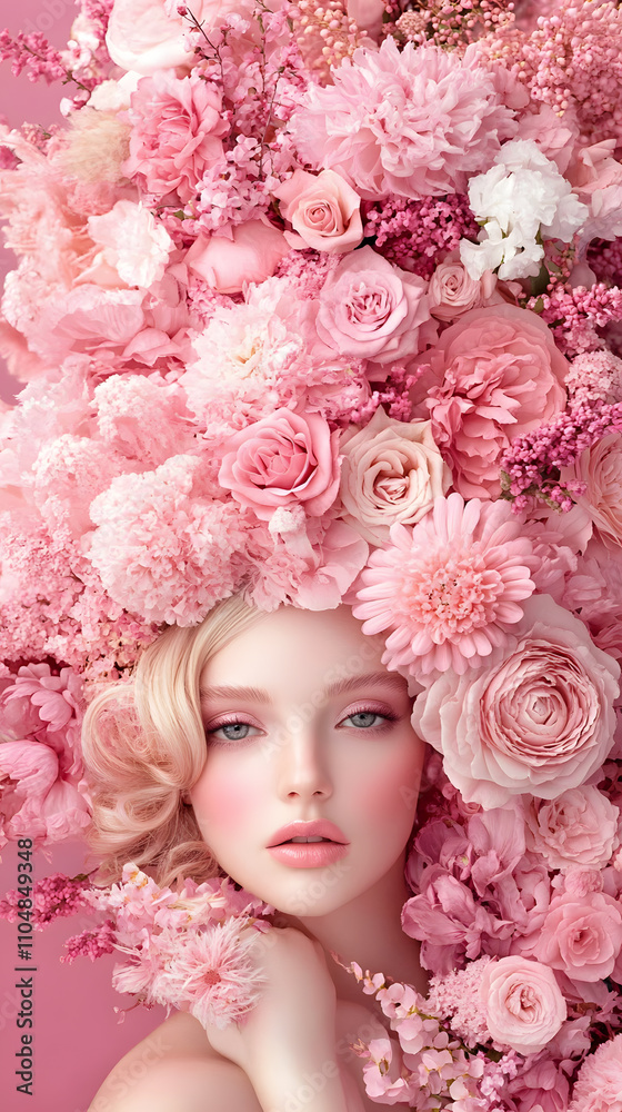 Floral fantasy portrait studio beauty photography artistic close-up nature inspired concept Floral fantasy portrait studio beauty photography artistic close-up nature inspired concept