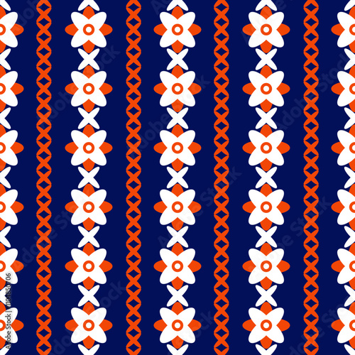 Abstract floral patterns, navy background designed for fabrics, backgrounds, paper, tiles, wallpapers, and more.