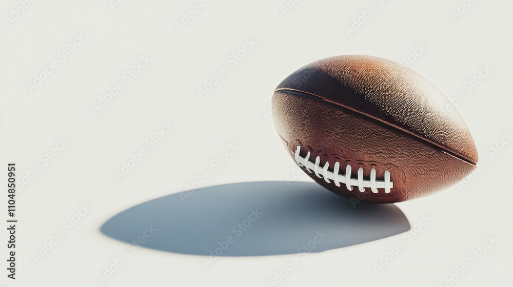 A close-up of a football casting a shadow on a light background. A close-up of a football casting a shadow on a light background.